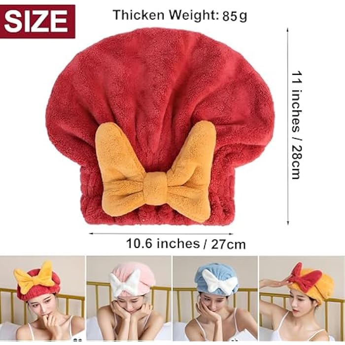 Drying Turban - Gentle microfiber towel wrap offering ultra absorbency, soft texture, and firm hold, perfect for post-shower hair care and maintaining natural curls for girls and women - Image 3